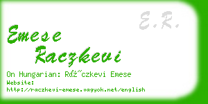 emese raczkevi business card